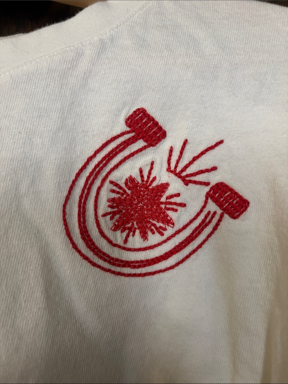 Stitched Cropped, White T-Shirt - Picture 5 of 9